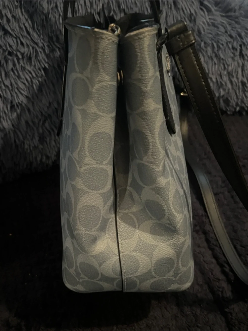 Authentic (COACH) Fiona Zip Tote Handbag in Signature Canvas